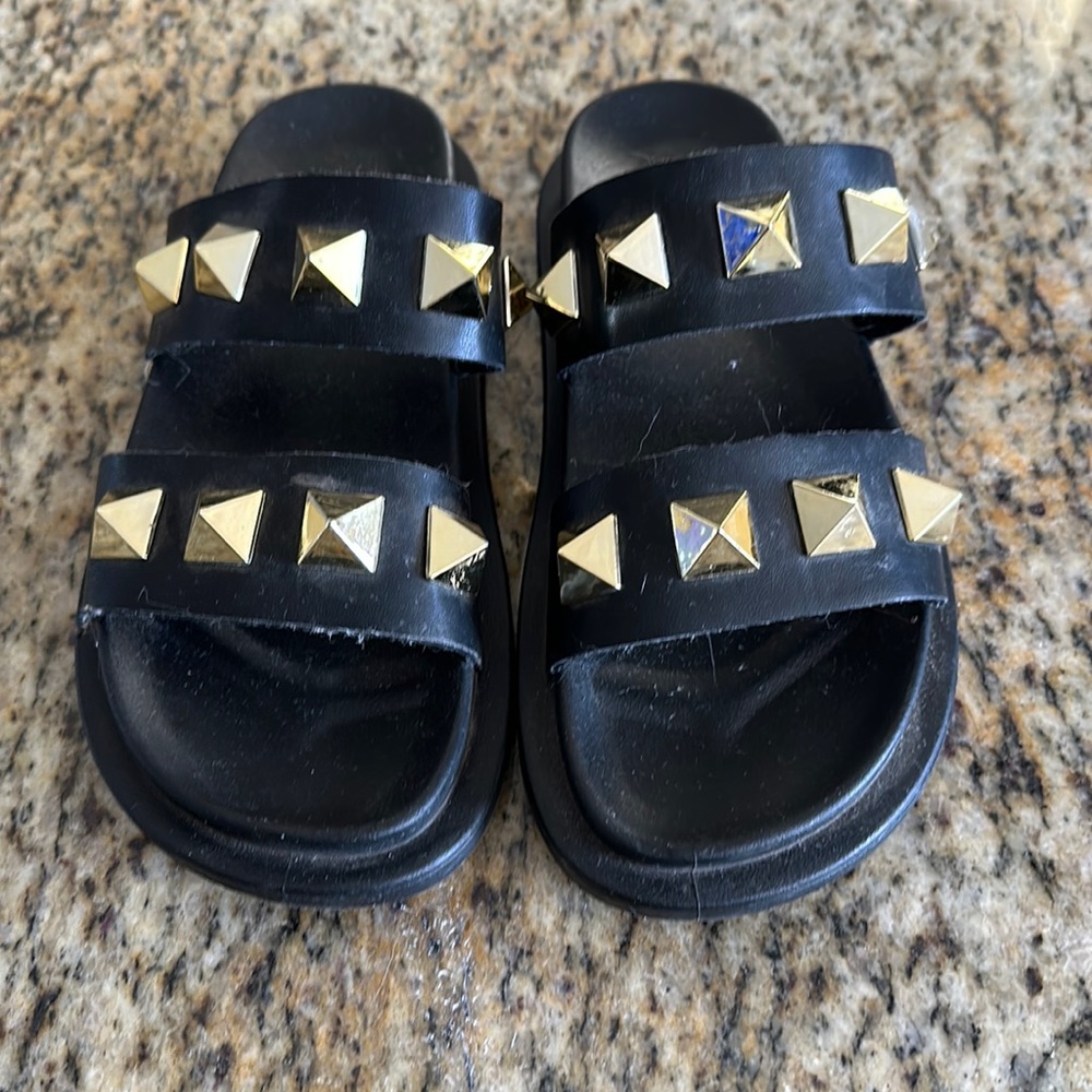 Black Studded Sandals